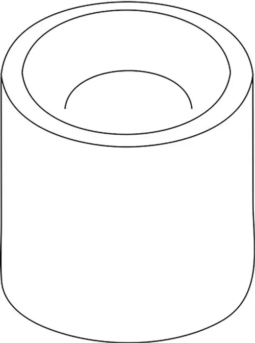 Weißer zylindrischer Durchlaufbegrenzer von Ideal Standard, mit oben offenem Design und glatter Oberfläche, geeignet für Wasseranwendungen.